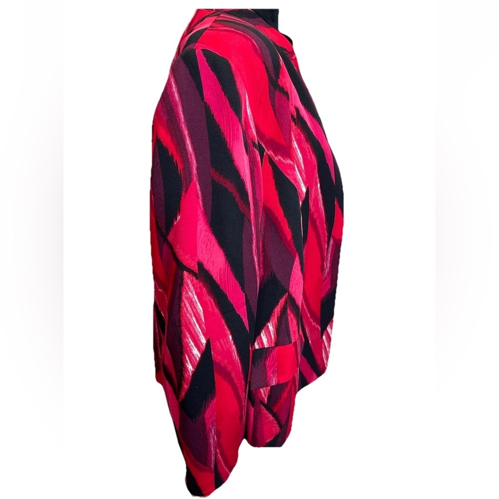 Jones studio separates‎ woman pink black colorful open no close jacket size 16W - Picture 2 of 12